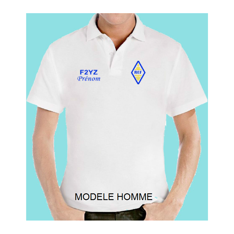 Polo à manches courtes, avec logo du REF brodé et possibilité de personnalisation Polo à manches courtes, avec logo du REF brodé et possibilité de personnalisation